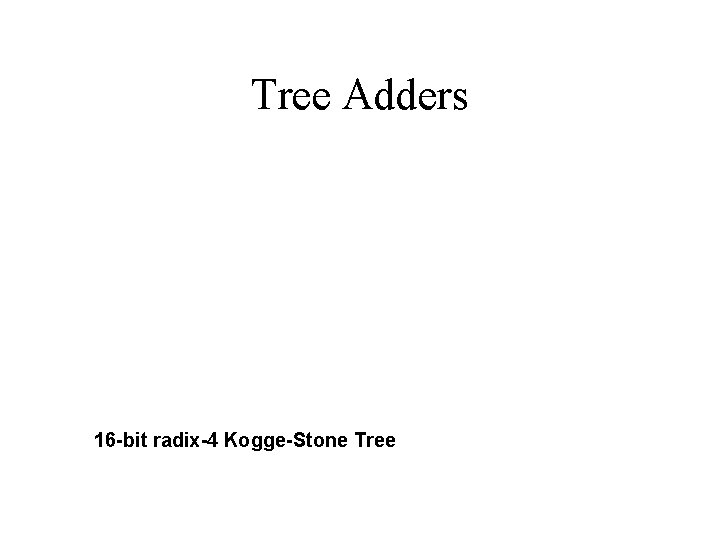 Tree Adders 16 -bit radix-4 Kogge-Stone Tree 