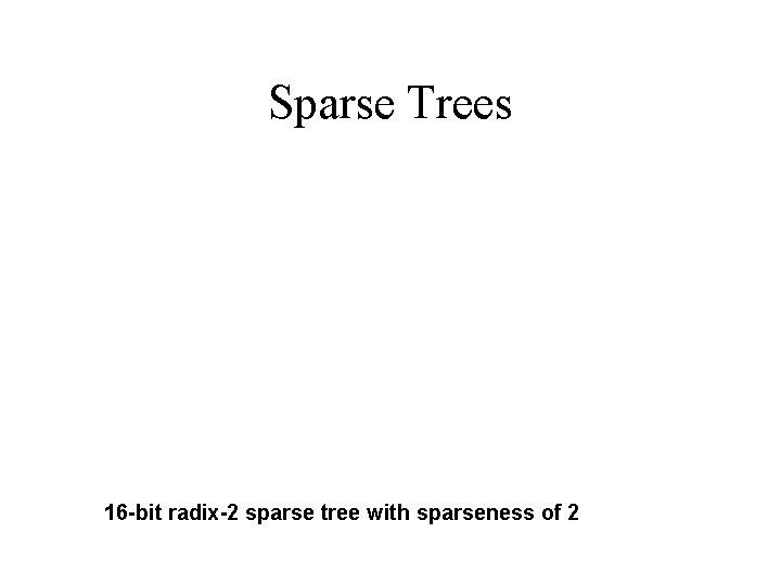Sparse Trees 16 -bit radix-2 sparse tree with sparseness of 2 