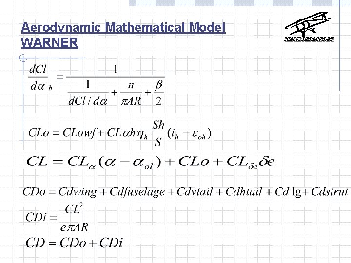 Aerodynamic Mathematical Model WARNER 