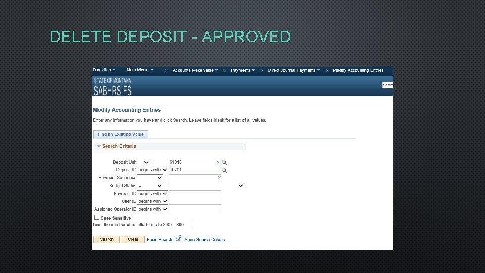 DELETE DEPOSIT - APPROVED 