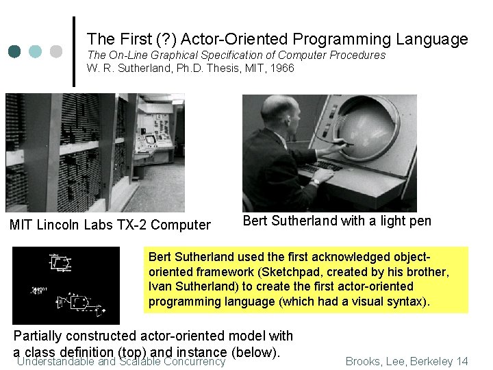 The First (? ) Actor-Oriented Programming Language The On-Line Graphical Specification of Computer Procedures