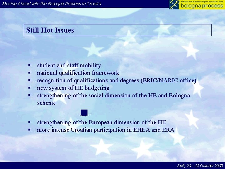 Moving Ahead with the Bologna Process in Croatia Still Hot Issues § § §