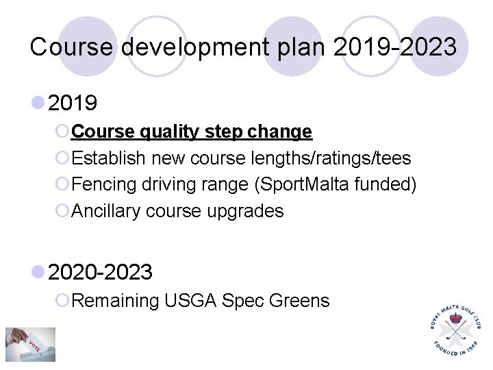 Course development plan 2019 -2023 l 2019 ¡Course quality step change ¡Establish new course Course development plan 2019 -2023 l 2019 ¡Course quality step change ¡Establish new course