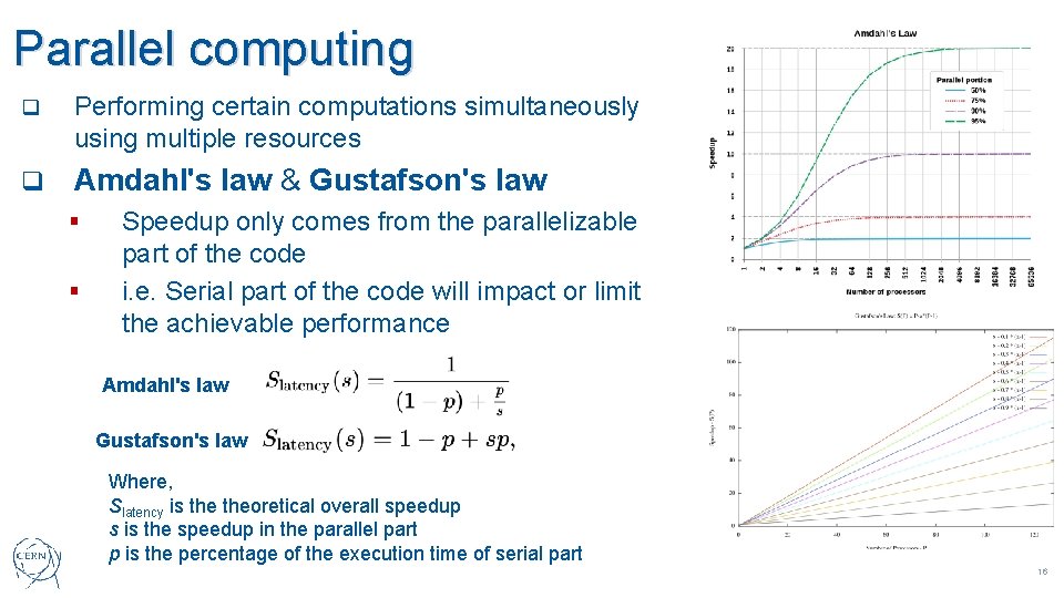 Parallel computing q Performing certain computations simultaneously using multiple resources q Amdahl's law &