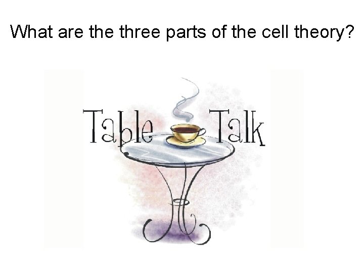 What are three parts of the cell theory? 