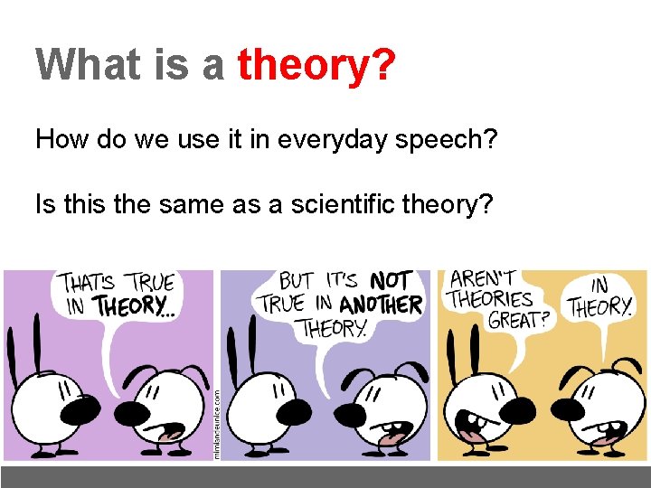 What is a theory? How do we use it in everyday speech? Is this