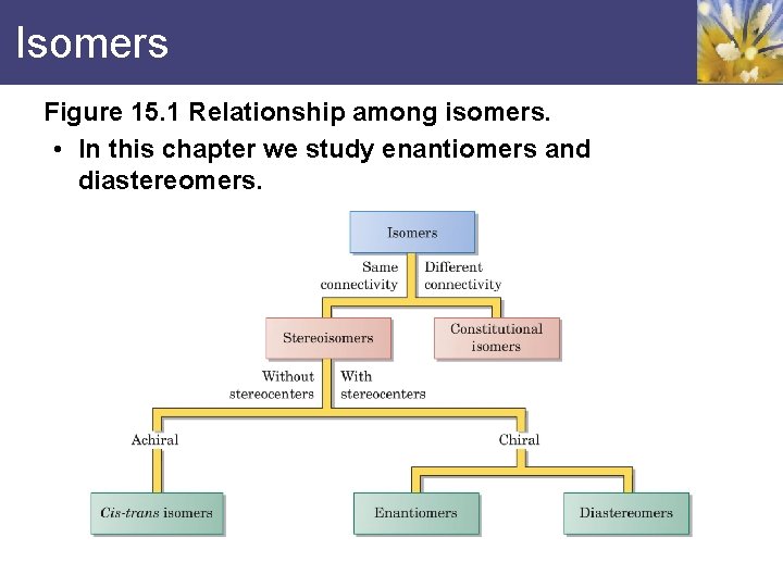 Isomers Figure 15. 1 Relationship among isomers. • In this chapter we study enantiomers