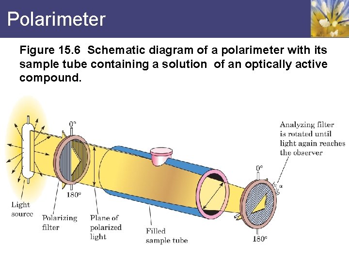 Polarimeter Figure 15. 6 Schematic diagram of a polarimeter with its sample tube containing