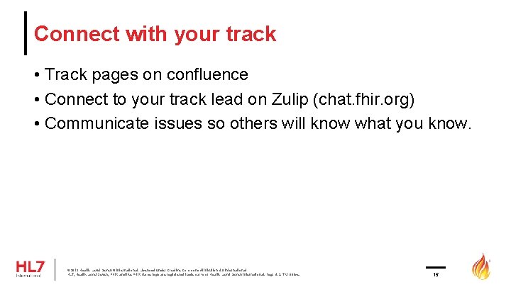 Connect with your track • Track pages on confluence • Connect to your track