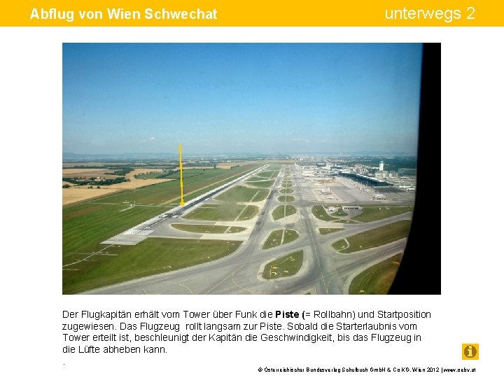 Abflug von Wien Schwechat unterwegs 2 Der Flugkapitän erhält vom Tower über Funk die