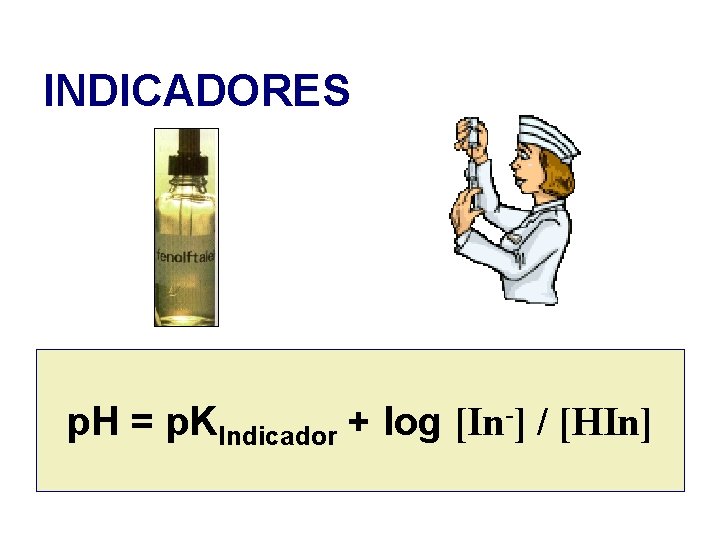 INDICADORES p. H = p. KIndicador + log [In-] / [HIn] 