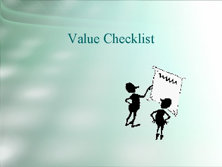 Value Checklist 