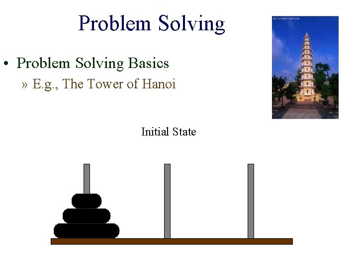Problem Solving • Problem Solving Basics » E. g. , The Tower of Hanoi