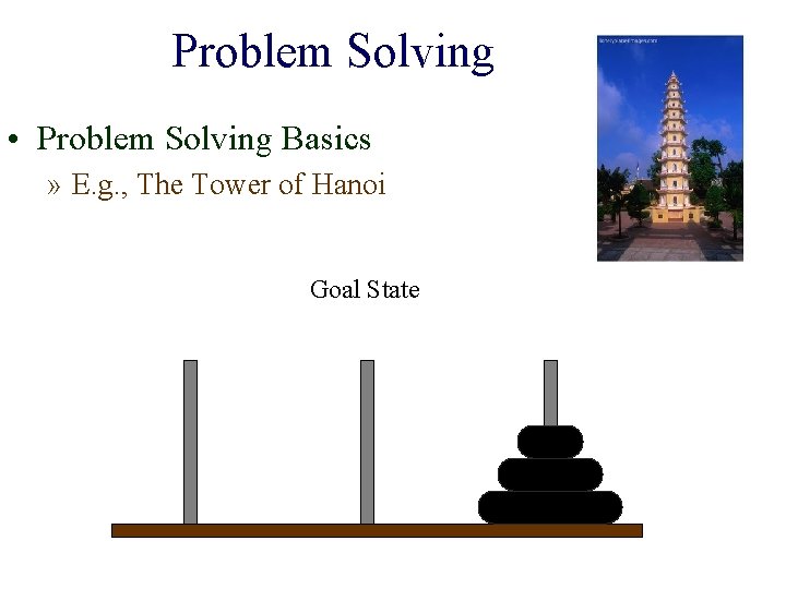 Problem Solving • Problem Solving Basics » E. g. , The Tower of Hanoi