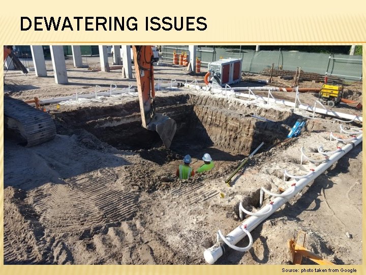 DEWATERING ISSUES Source: photo taken from Google 