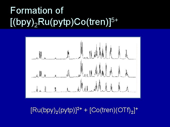 Formation of [(bpy)2 Ru(pytp)Co(tren)]5+ [Ru(bpy)2(pytp)]2+ + [Co(tren)(OTf)2]+ 