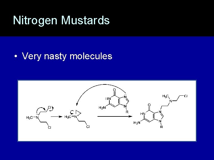 Nitrogen Mustards • Very nasty molecules 