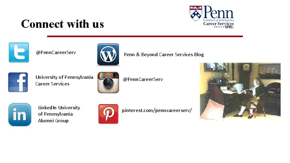 Connect with us @Penn. Career. Serv Penn & Beyond Career Services Blog University of