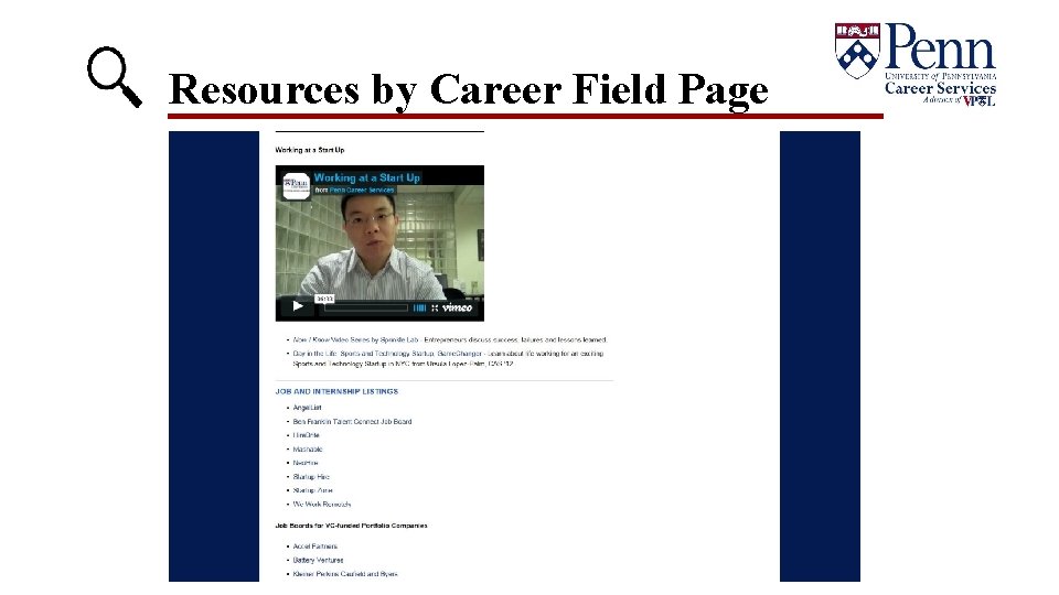 Resources by Career Field Page 