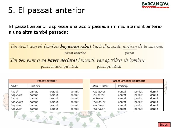 5. El passat anterior expressa una acció passada immediatament anterior a una altra també 5. El passat anterior expressa una acció passada immediatament anterior a una altra també