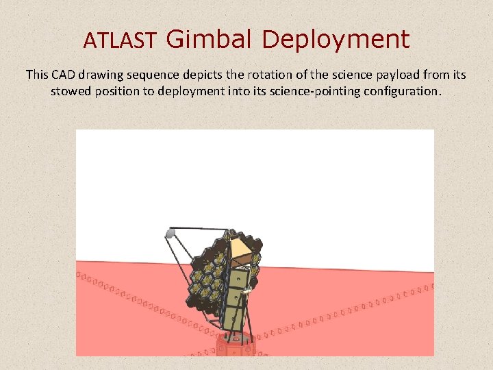 ATLAST Gimbal Deployment This CAD drawing sequence depicts the rotation of the science payload