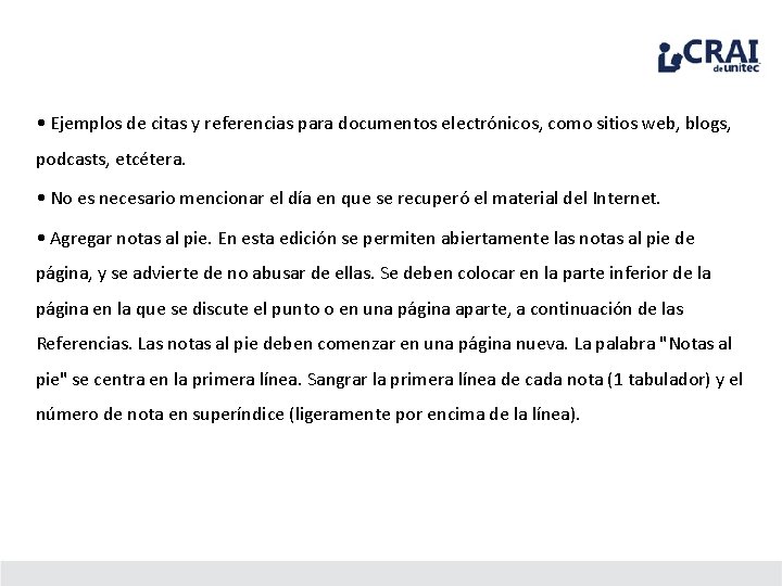  • Ejemplos de citas y referencias para documentos electrónicos, como sitios web, blogs,