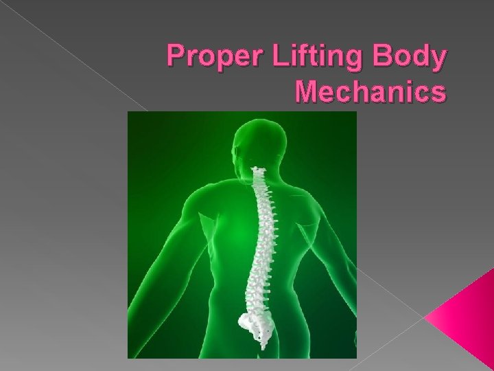 Proper Lifting Body Mechanics 