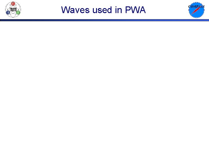 Waves used in PWA 