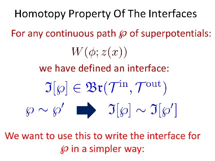 Homotopy Property Of The Interfaces we have defined an interface: 