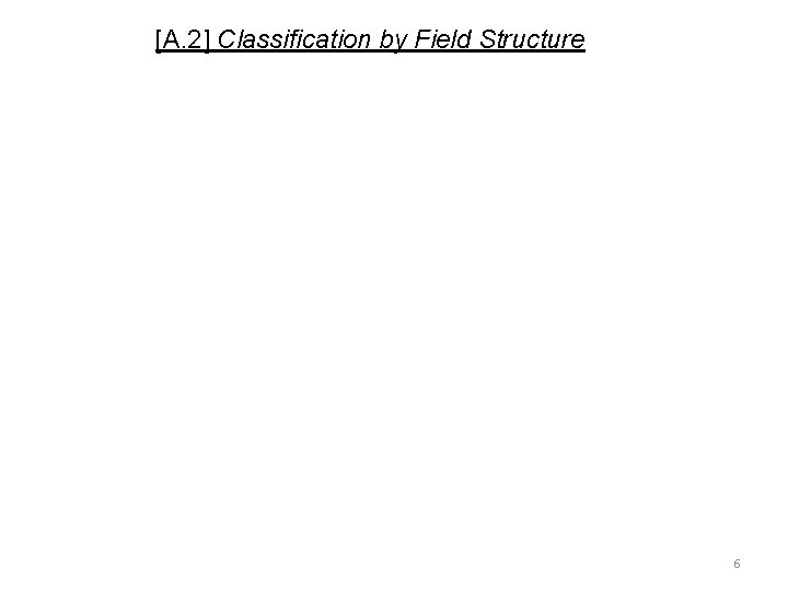 [A. 2] Classification by Field Structure 6 