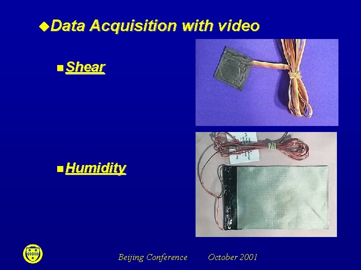 u. Data Acquisition with video n Shear n Humidity Beijing Conference October 2001 