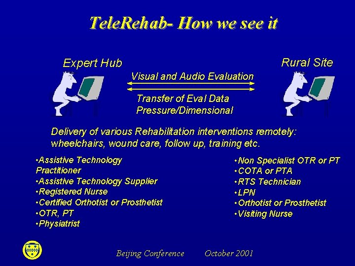 Tele. Rehab- How we see it Rural Site Expert Hub Visual and Audio Evaluation