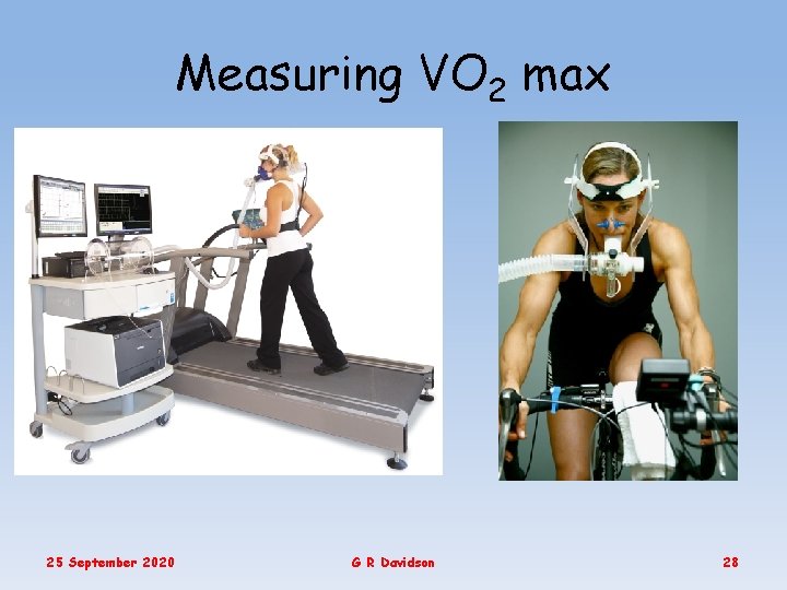 Measuring VO 2 max 25 September 2020 G R Davidson 28 