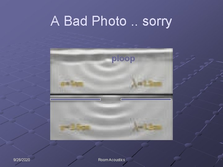 A Bad Photo. . sorry ploop 9/26/2020 Room Acoustics 
