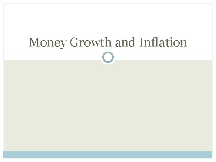 Money Growth and Inflation 