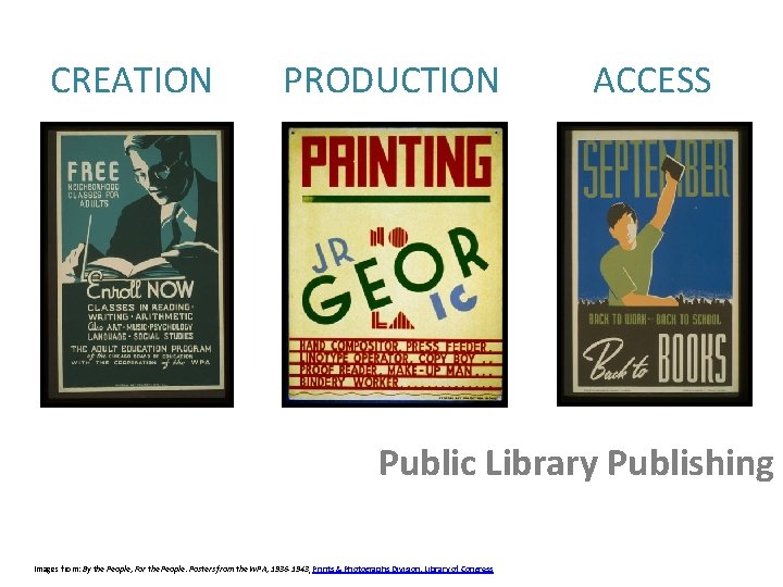 CREATION PRODUCTION ACCESS Public Library Publishing Images from: By the People, For the People: