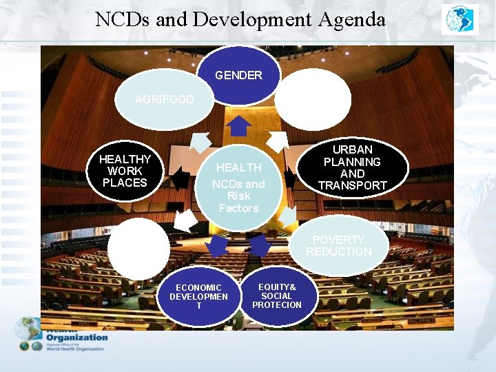 NCDs and Development Agenda GENDER AGRIFOOD HEALTHY WORK PLACES ENVIRONMENT AND SUSTAINABLE DEVELOPMEN T