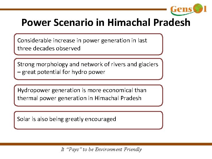 Power Scenario in Himachal Pradesh Considerable increase in power generation in last three decades