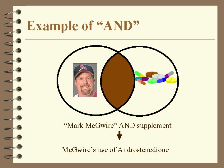 Example of “AND” “Mark Mc. Gwire” AND supplement Mc. Gwire’s use of Androstenedione 