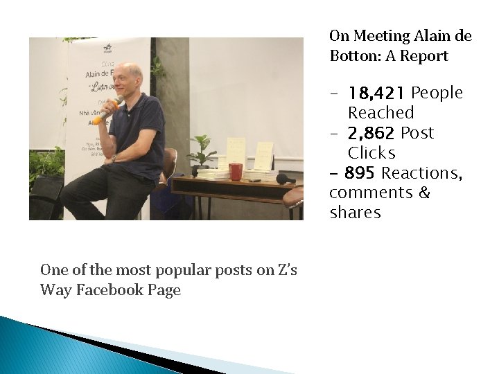 On Meeting Alain de Botton: A Report - 18, 421 People Reached - 2,