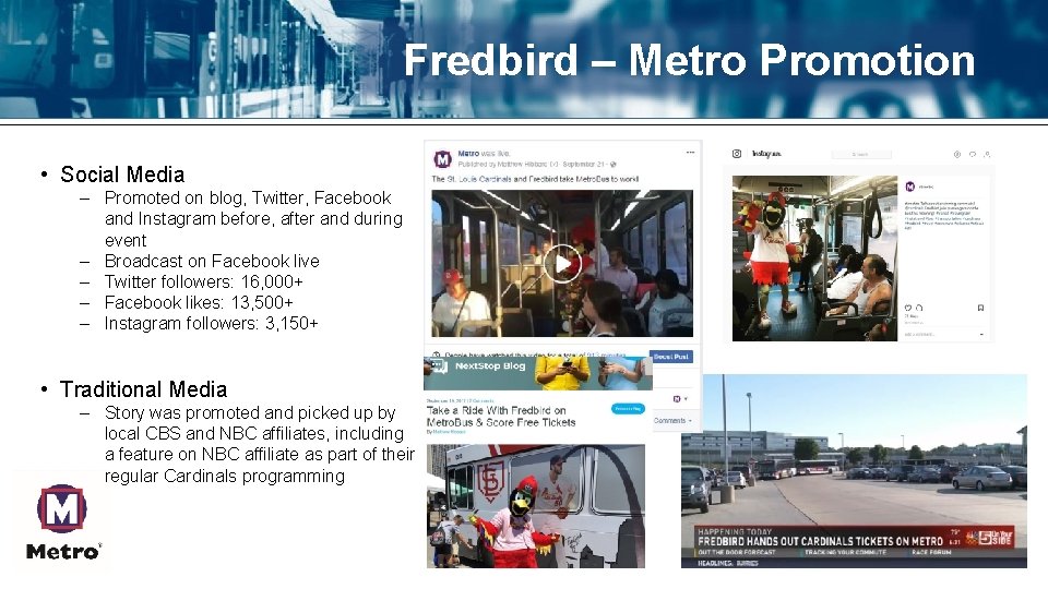 Fredbird – Metro Promotion • Social Media – Promoted on blog, Twitter, Facebook and