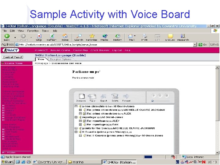 Sample Activity with Voice Board 