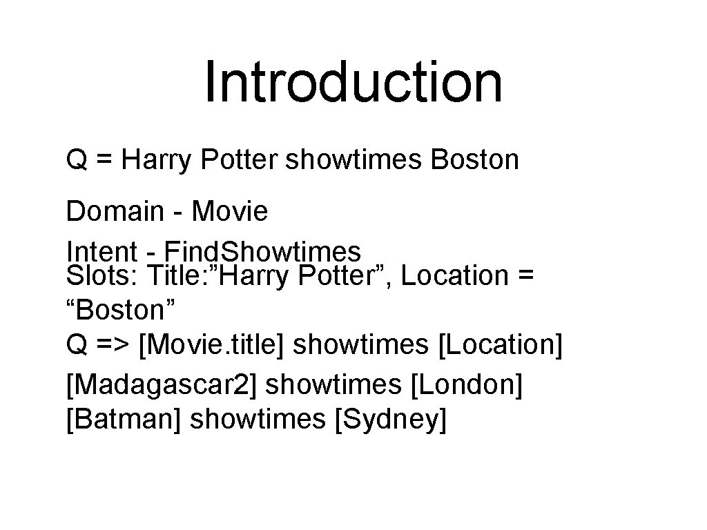 Introduction Q = Harry Potter showtimes Boston Domain - Movie Intent - Find. Showtimes