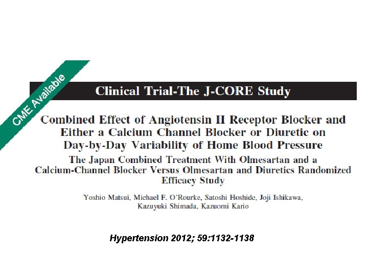 Hypertension 2012; 59: 1132 -1138 