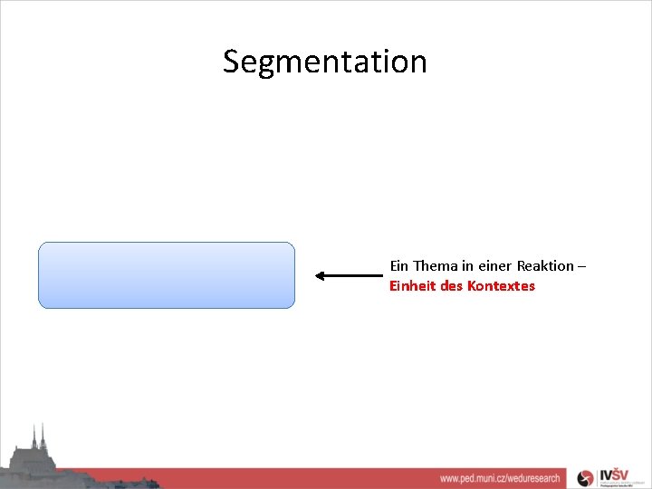 Segmentation Ein Thema in einer Reaktion – Einheit des Kontextes 