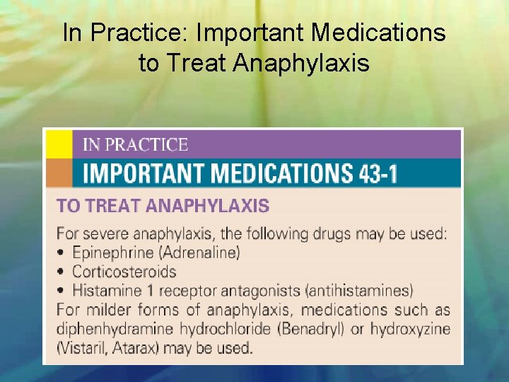 In Practice: Important Medications to Treat Anaphylaxis 