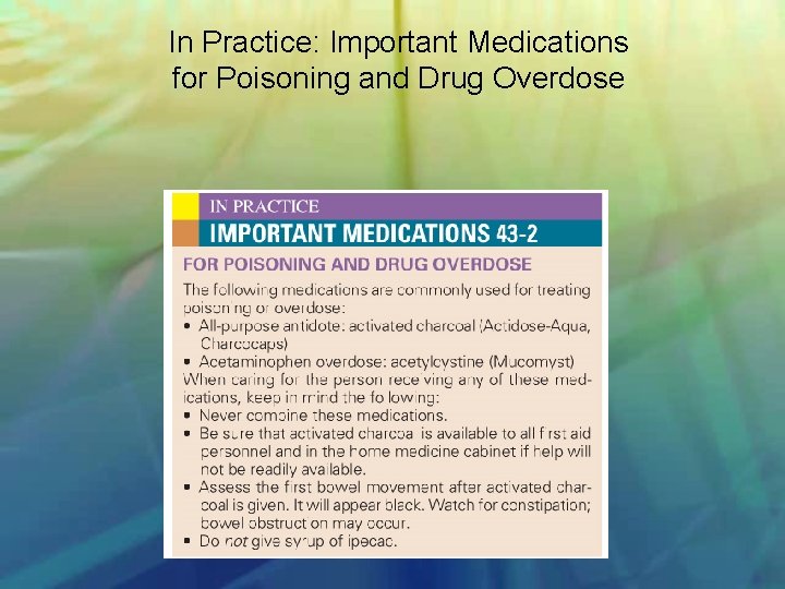 In Practice: Important Medications for Poisoning and Drug Overdose 