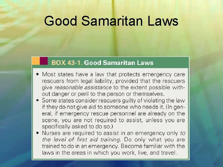 Good Samaritan Laws 