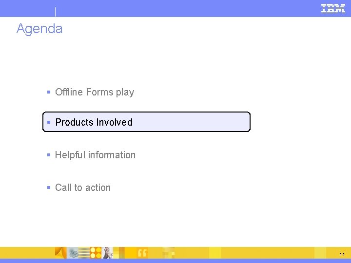 Agenda § Offline Forms play § Products Involved § Helpful information § Call to
