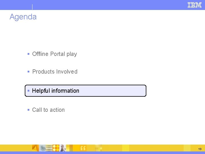 Agenda § Offline Portal play § Products Involved § Helpful information § Call to
